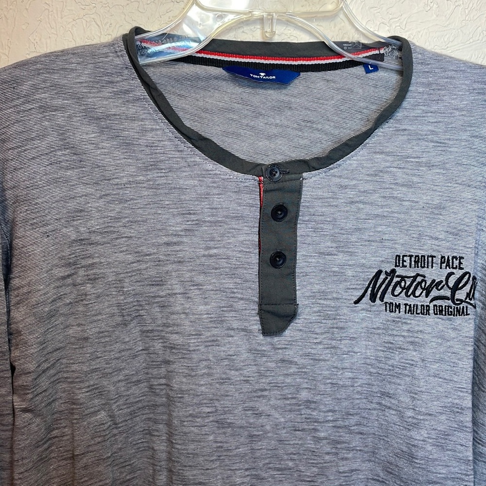 Tom Tailor Detroit Motor City Long Sleeve Gray Shirt